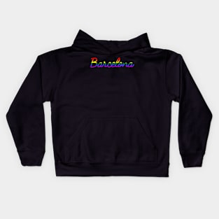 Barcelona LGBT Gay Pride Rainbow Flag Kids Hoodie